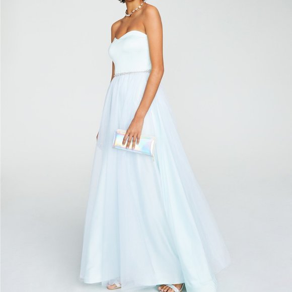 Betsey Johnson Strapless Glitter Tulle Gown - Picture 3 of 13